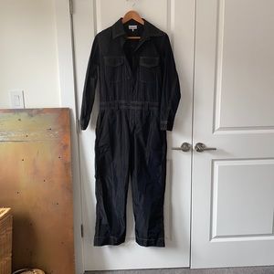 Ganni Black Longsleeve Jumpsuit Recycled Fabric